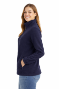 Bluza polarowa damska polar zapinany na zamek granatowy widok z boku.png