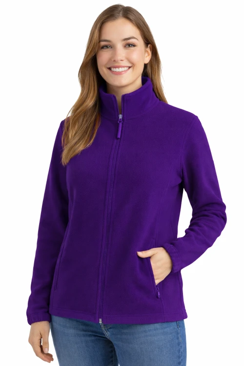 Bluza polarowa damska polar zapinany na zamek purpurowy.png