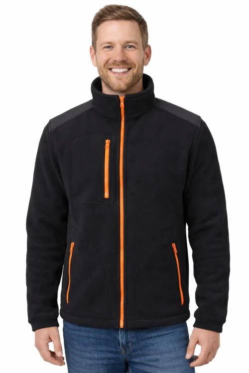 Bluza polarowa czarny z pomarańczowymi wstawkami gramatura 360.png