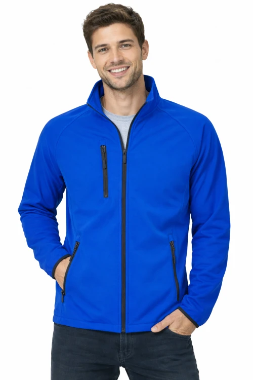 Kurtka męska softshell z kieszeniami zapinana na zamek kolor chabrowy.png