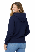 Bluza damska z kapturem kieszeniami granatowa widok z tyłu.png