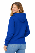 Bluza damska z kapturem kieszeniami chabrowa widok z tyłu.png