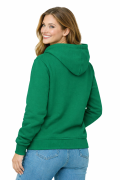Bluza damska z kapturem kieszeniami zielona widok z tyłu.png