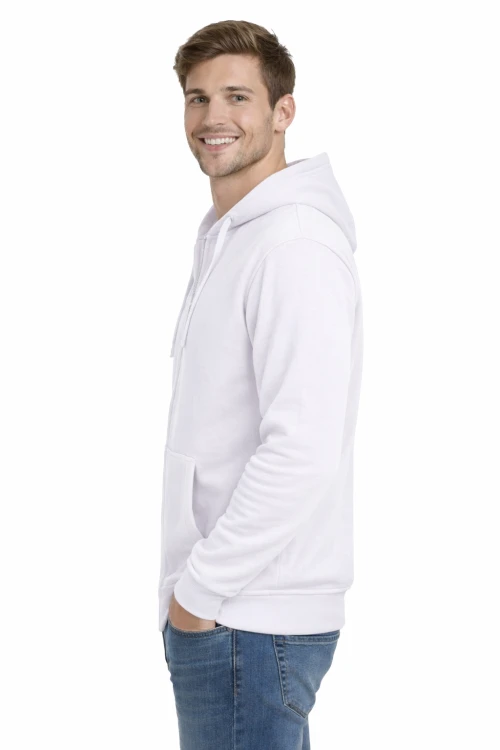 Bluza-męska-zapinana-na-zamek-z-kapturem-kieszeniami-biała-widok-z-boku.png