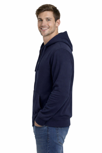 Bluza-męska-zapinana-na-zamek-z-kapturem-kieszeniami-granatowa-widok-z-boku.png