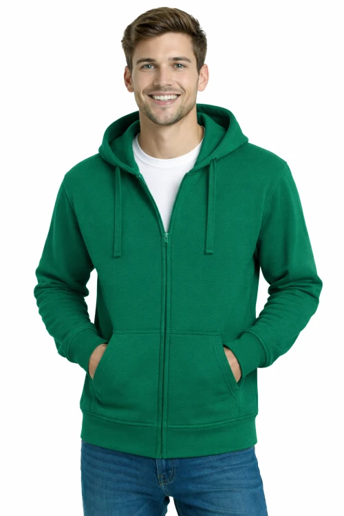 Bluza-męska-zapinana-na-zamek-z-kapturem-kieszeniami-seledynowa.png