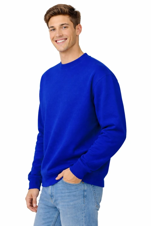 Chabrowa bluza sportowa męska z długim rekawem widok z boku.png