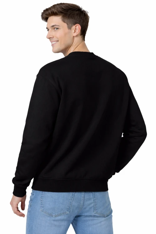 Czarna bluza sportowa męska z długim rekawem widok z tyłu.png