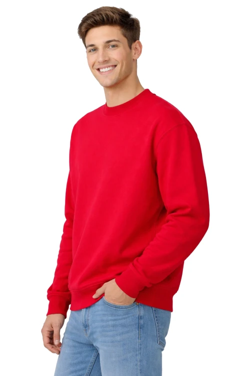 Czerwona bluza sportowa męska z długim rekawem widok z boku.png