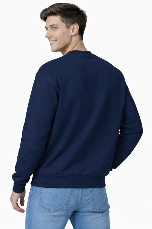 Granatowa bluza sportowa męska z długim rekawem widok z tyłu.png