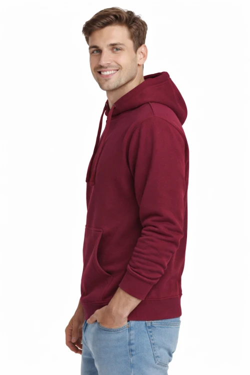 Bluza-dresowa-męska-z-kapturem-i-kieszeniami-kolor-bordowa-widok-z-boku.png
