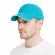 Czapka z daszkiem 5 paneli otwory wentylacyjne unisex opaska przeciwpotna turkusowa.png