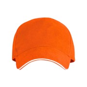 Czapka z daszkiem 5 paneli otwory wentylacyjne unisex opaska przeciwpotna pomarańczowa mockup.jpg