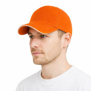 Czapka z daszkiem 5 paneli otwory wentylacyjne unisex opaska przeciwpotna pomarańczowa.png