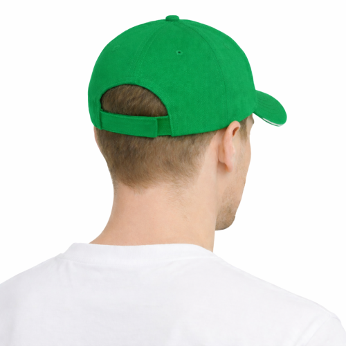 Czapka z daszkiem 5 paneli otwory wentylacyjne unisex opaska przeciwpotna zielona tył.png