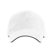 Czapka z daszkiem 5 paneli otwory wentylacyjne unisex opaska przeciwpotna biała mockup.jpg