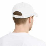Czapka z daszkiem 5 paneli otwory wentylacyjne unisex opaska przeciwpotna biała tył.png