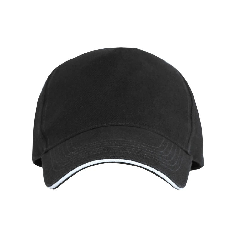 Czapka z daszkiem 5 paneli otwory wentylacyjne unisex opaska przeciwpotna czarna mockup.jpg