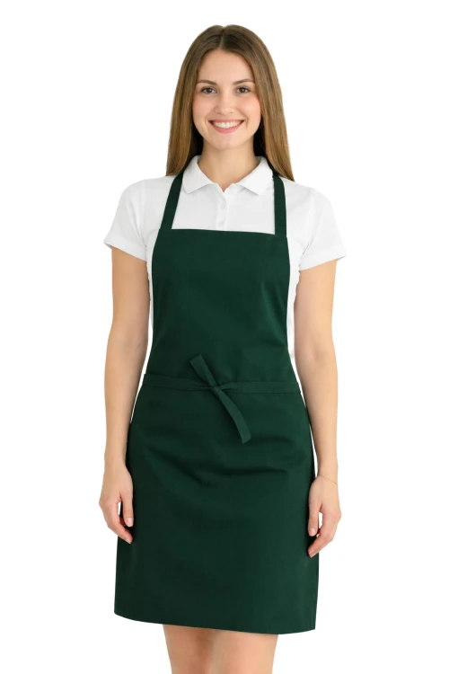 Fartuszek do kuchni dla gastronomii kolor zielona butelka.png