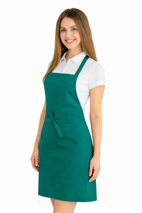 Fartuszek do kuchni dla gastronomii kolor morski widok z boku.png