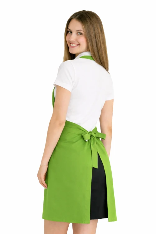 Fartuszek do kuchni dla gastronomii kolor limonka widok z tyłu.png