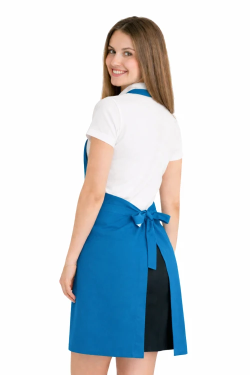 Fartuszek do kuchni dla gastronomii kolor turkusowy widok z tyłu.png