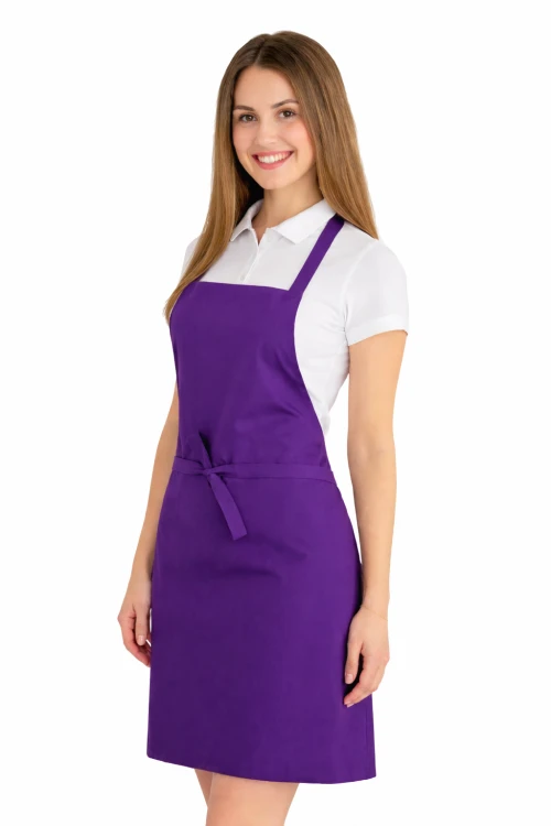 Fartuszek do kuchni dla gastronomii kolor fioletowy widok z boku.png