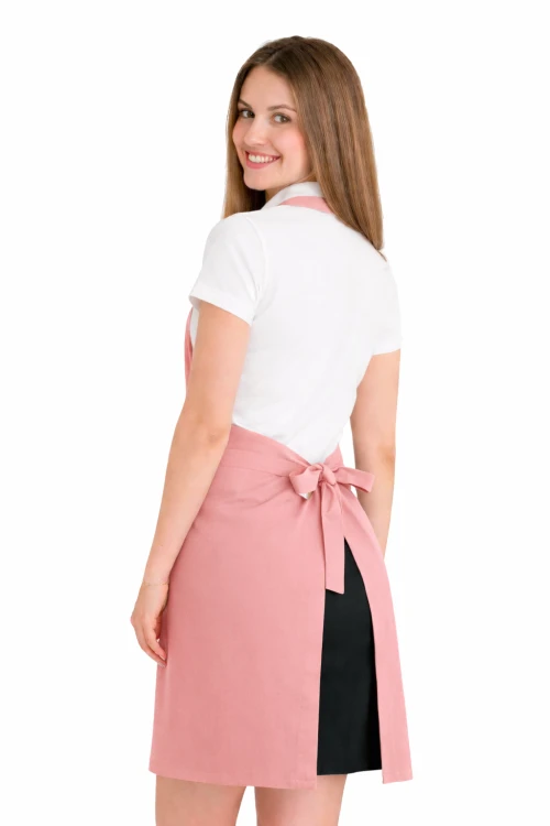 Fartuszek do kuchni dla gastronomii kolor łososiowy widok z tyłu.png