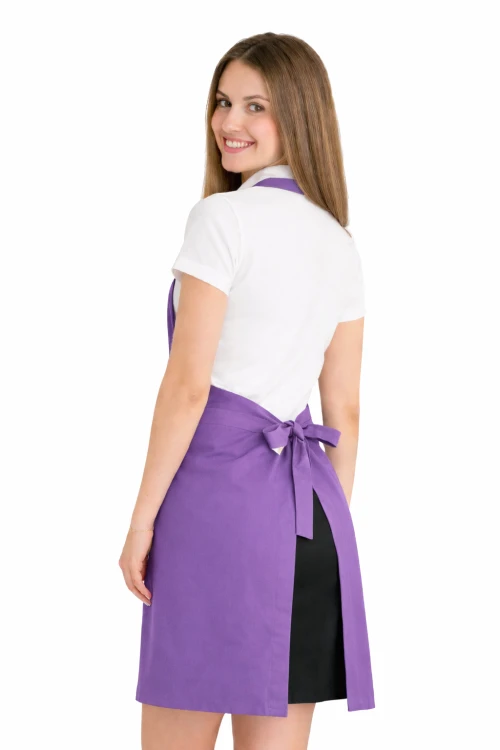 Fartuszek do kuchni dla gastronomii kolor wrzosowy widok z tyłu.png