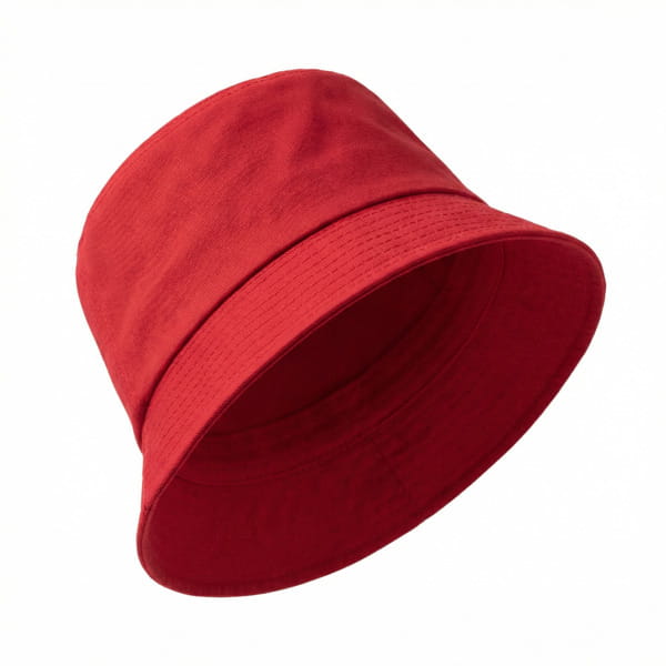Kapelusz letni przeciwsłoneczny 100% bawełna 170g czerwony bucket hat z boku.jpg