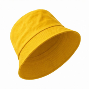 Kapelusz letni przeciwsłoneczny 100% bawełna 170g żółty bucket hat z boku.png