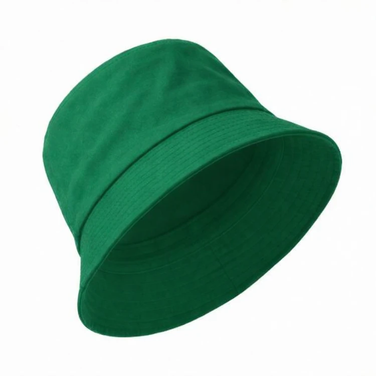 Kapelusz letni przeciwsłoneczny 100% bawełna 170g zielony bucket hat z boku.png