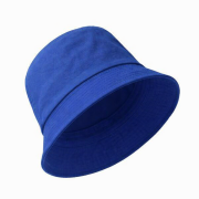 Kapelusz letni przeciwsłoneczny 100% bawełna 170g chabrowy bucket hat z boku.png