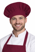 Czapka kucharska szefa kuchni unisex bordowa.png