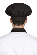 Czapka kucharska szefa kuchni unisex czarna widok z tyłu.png