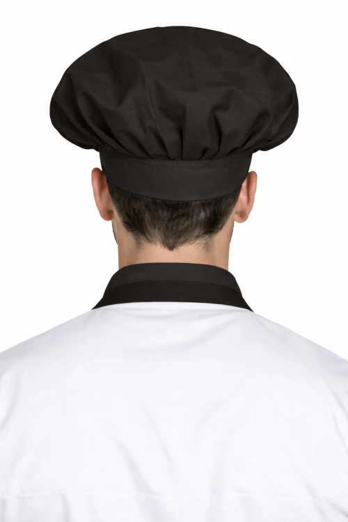 Czapka kucharska szefa kuchni unisex czarna widok z tyłu.png