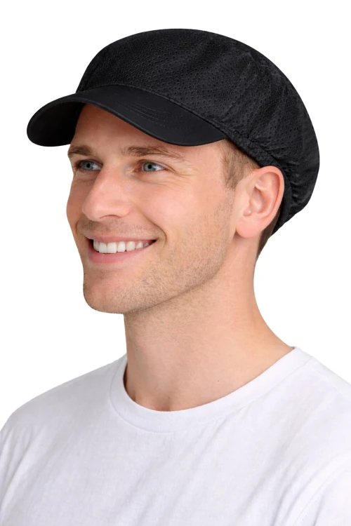 Czapka z daszkiem twardym smoothy czarna.png