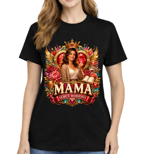 Koszulka dla mamy mama serce rodziny