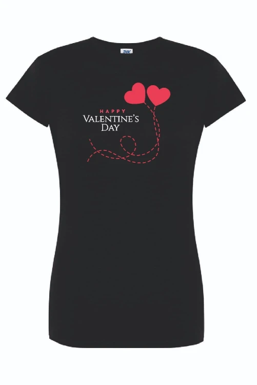 t-shirt-damski-czarny-happy-valentine-roz-s