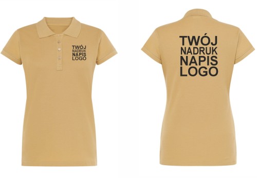koszulka-polo-damska-bezowa-z-twoim-nadrukiem-logo