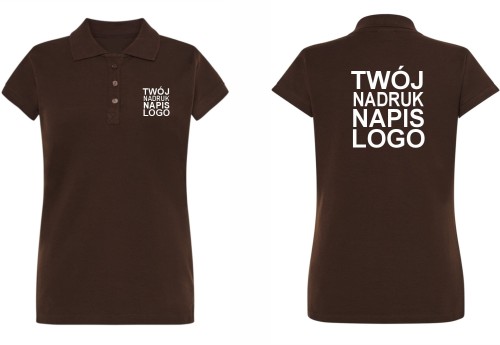 koszulka-polo-damska-brazowa-z-twoim-nadrukiem-log