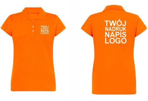 koszulka-polo-damska-pomaranczowa-z-twoim-nadrukie