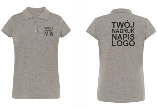 koszulka-polo-damska-szara-z-twoim-nadrukiem-logo
