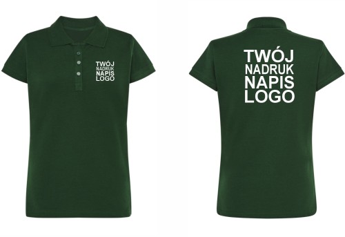 koszulka-polo-damska-zielona-butelka-z-twoim-nadru