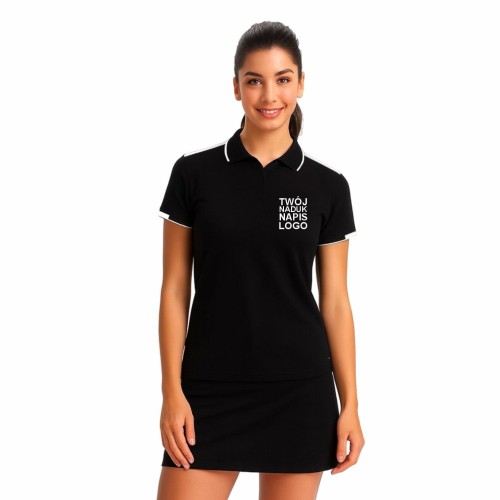damska-elegancka-koszulka-polo-czarna-biae-wstawki