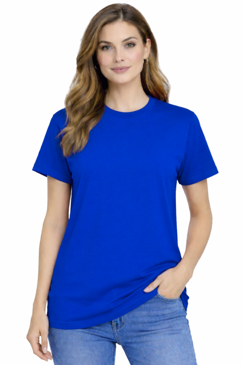T-shirt damski krótki rękaw  bawełna kolor chabrowa.png