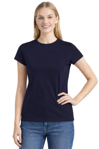 T-shirt damski krótki rękaw kolor granatowy.png