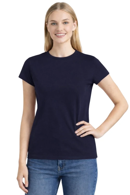 T-shirt damski krótki rękaw kolor granatowy.png