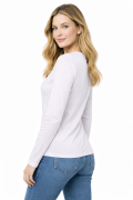 T-shirt damski z długim rekawem kolor biały widok z tyłu.png