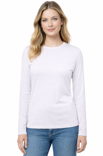 T-shirt damski z długim rekawem kolor biały.png